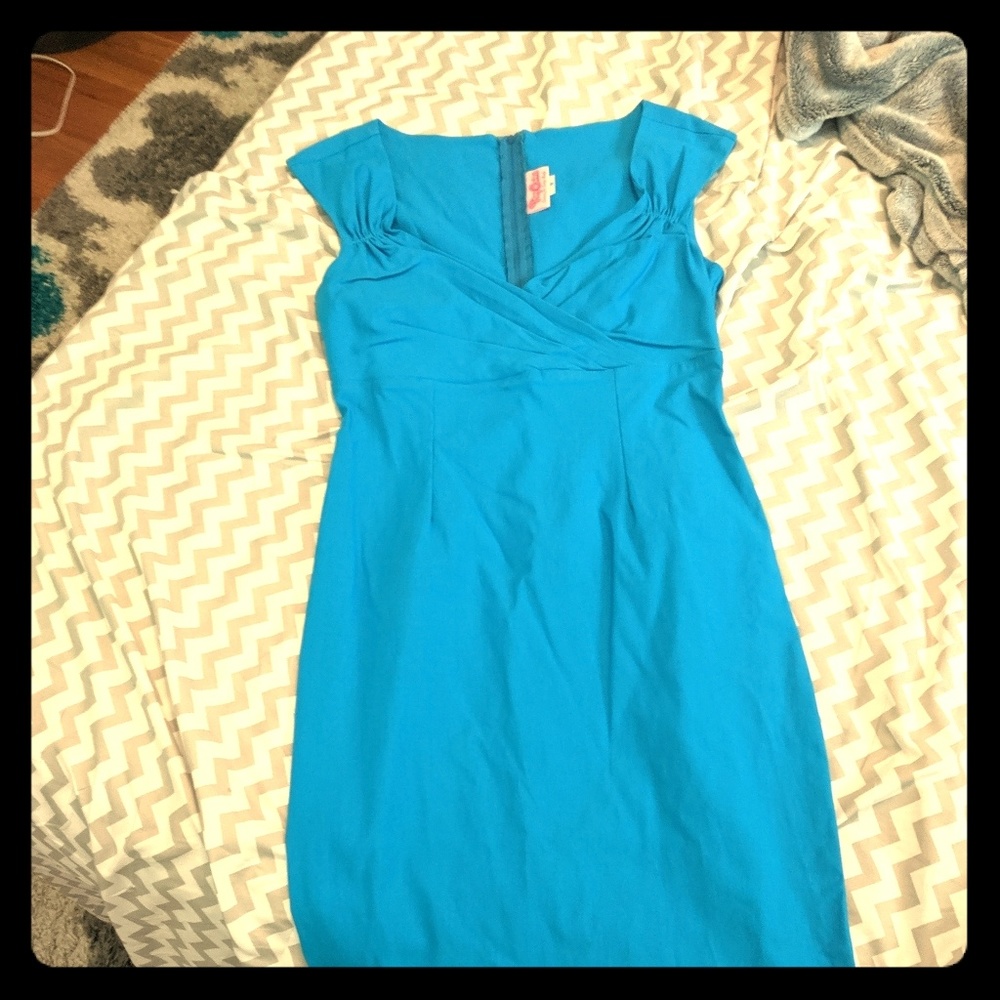 Pinup Couture bright blue retro Wiggle Dress